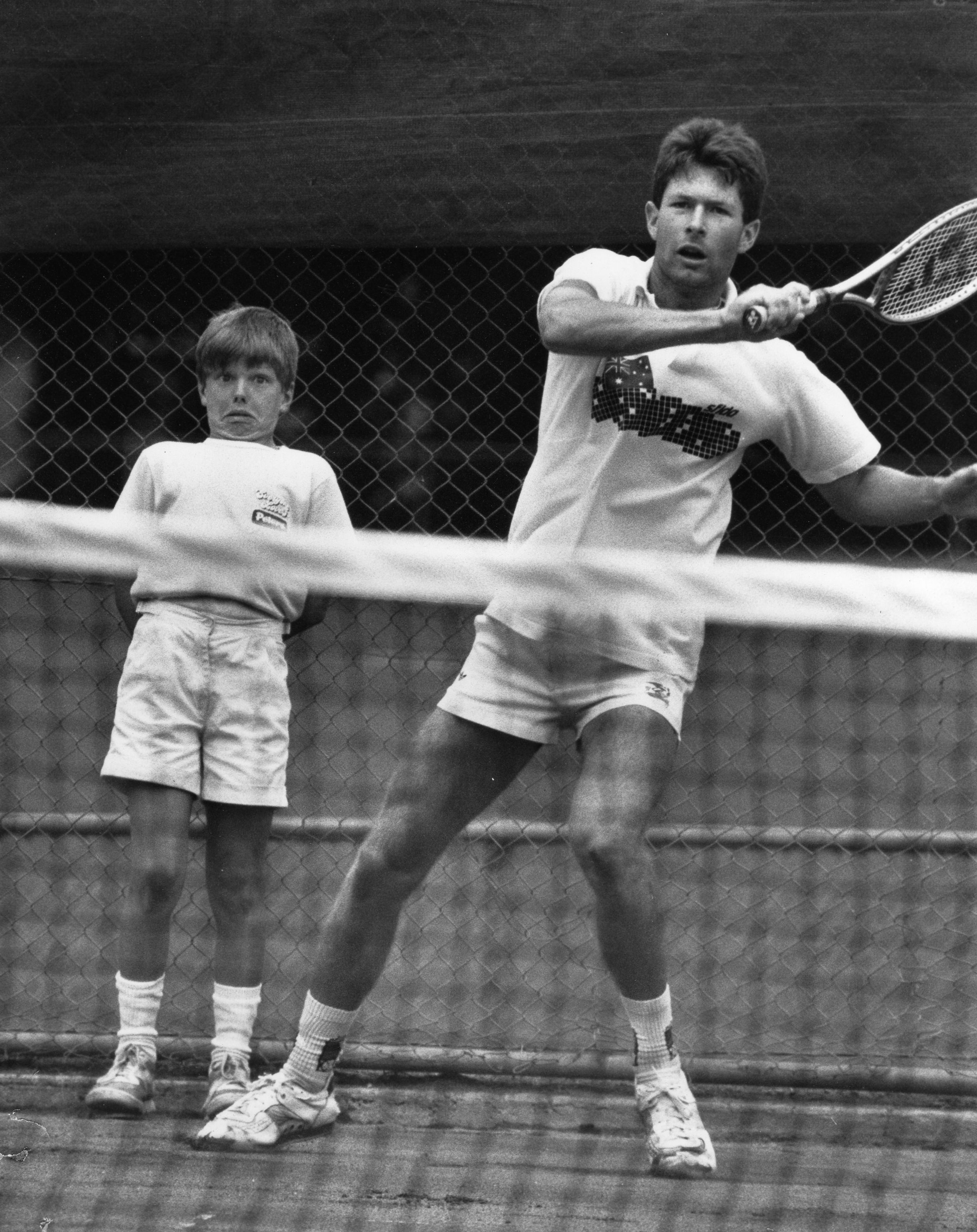 Ian Peter-Budge in the 1990 Victorian satellite masters final 
beating Todd Woodbridge 7/6,6/4